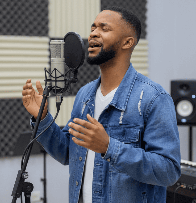 Jeune femme pratiquant le chant et le coaching vocal